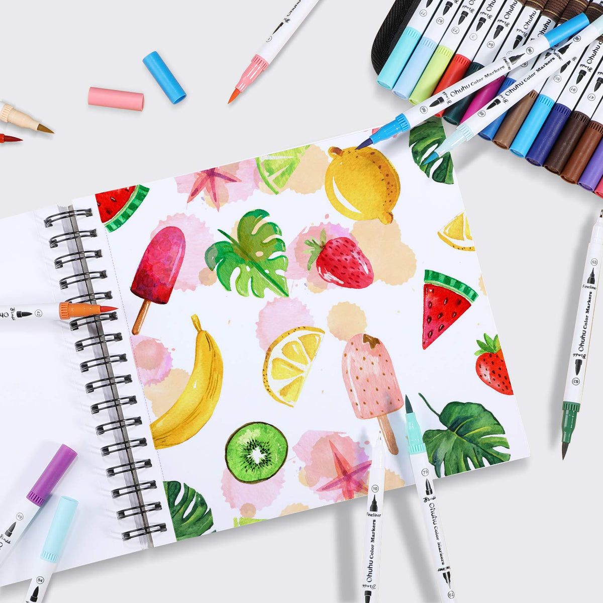 Ohuhu Spiral-Bound Marker Pad for Alcohol Markers | Ohuhu Signature