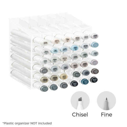 Ohuhu Oahu 36 Gray Tone Colors Dual Tips Alcohol Art Markers Set, Fine & Chisel | Ohuhu Special Offer