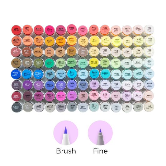 Ohuhu Honolulu 104 Colors Dual Tips Alcohol Art Markers (New Color Codes) | Ohuhu Latest