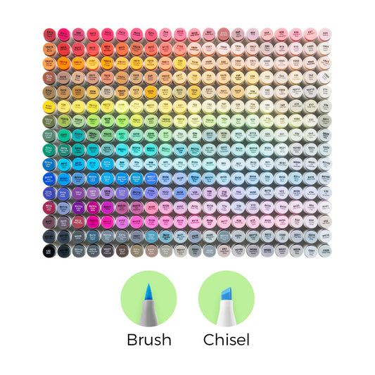 Ohuhu Honolulu 320 Colors Dual Tips Alcohol Art Markers (New Color Codes) | Ohuhu Exclusive