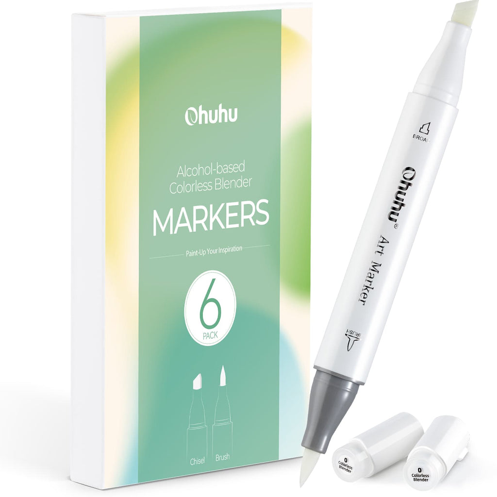 Ohuhu Honolulu Colorless Blender Marker - Pack of 6 | Ohuhu Popular