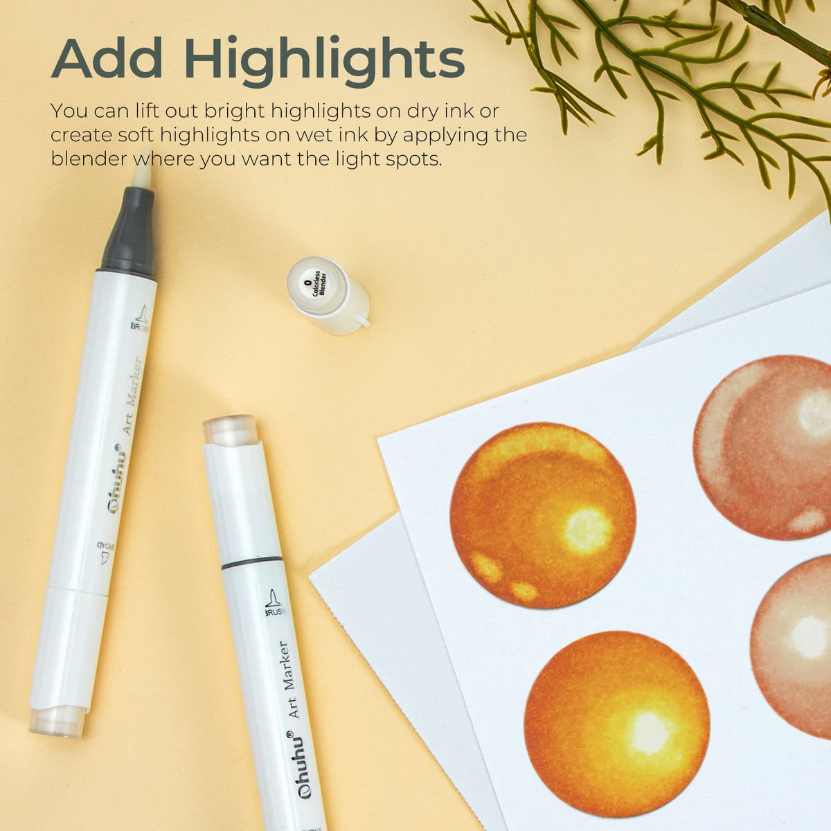 Ohuhu Honolulu Colorless Blender Marker - Pack of 6 | Ohuhu Popular