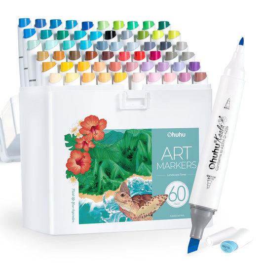 Ohuhu Kaala Five Tones Slim Broad and Fine Dual Tips Alcohol Art Markers | Ohuhu Value