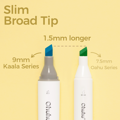 Ohuhu Kaala Five Tones Slim Broad and Fine Dual Tips Alcohol Art Markers | Ohuhu Value