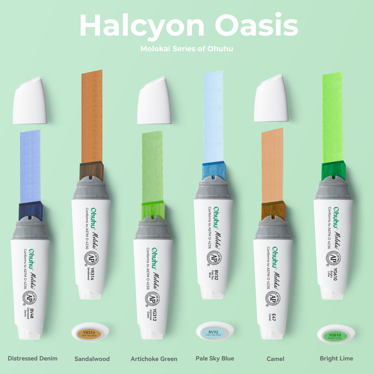 Ohuhu Molokai Four Tones Extra-wide Tip Alcohol Art Markers | Ohuhu Quality