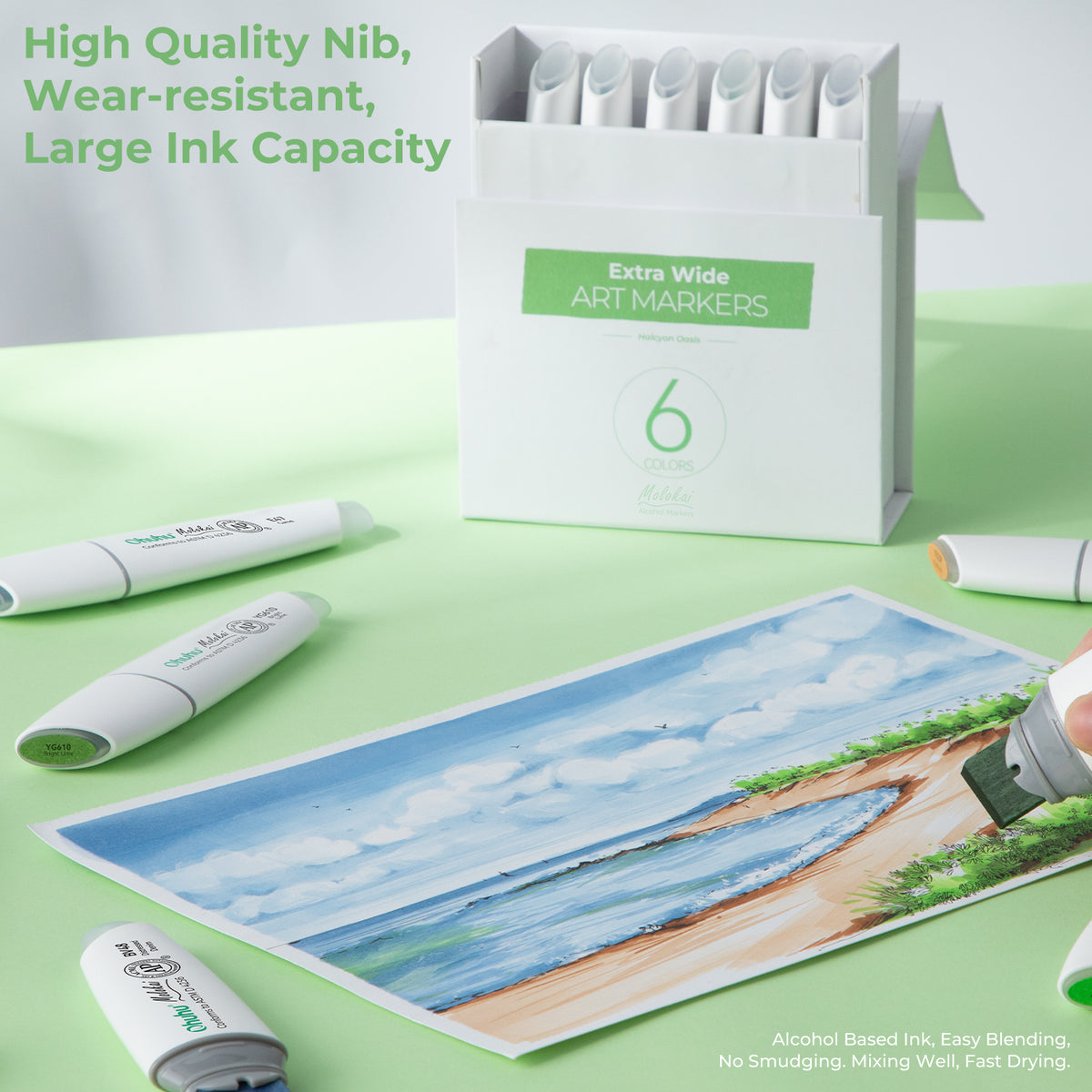 Ohuhu Molokai Four Tones Extra-wide Tip Alcohol Art Markers | Ohuhu Quality