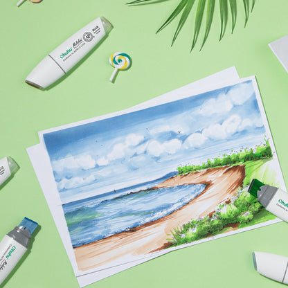 Ohuhu Molokai Four Tones Extra-wide Tip Alcohol Art Markers | Ohuhu Quality