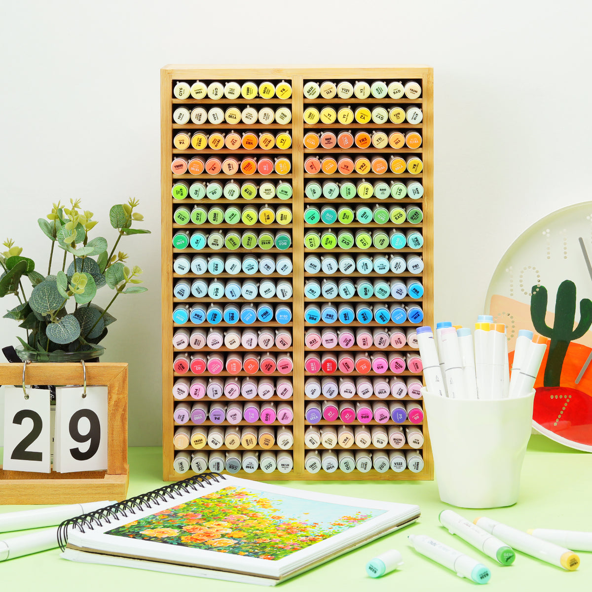 Ohuhu Bamboo Marker Organizer | Ohuhu Customer Favorite