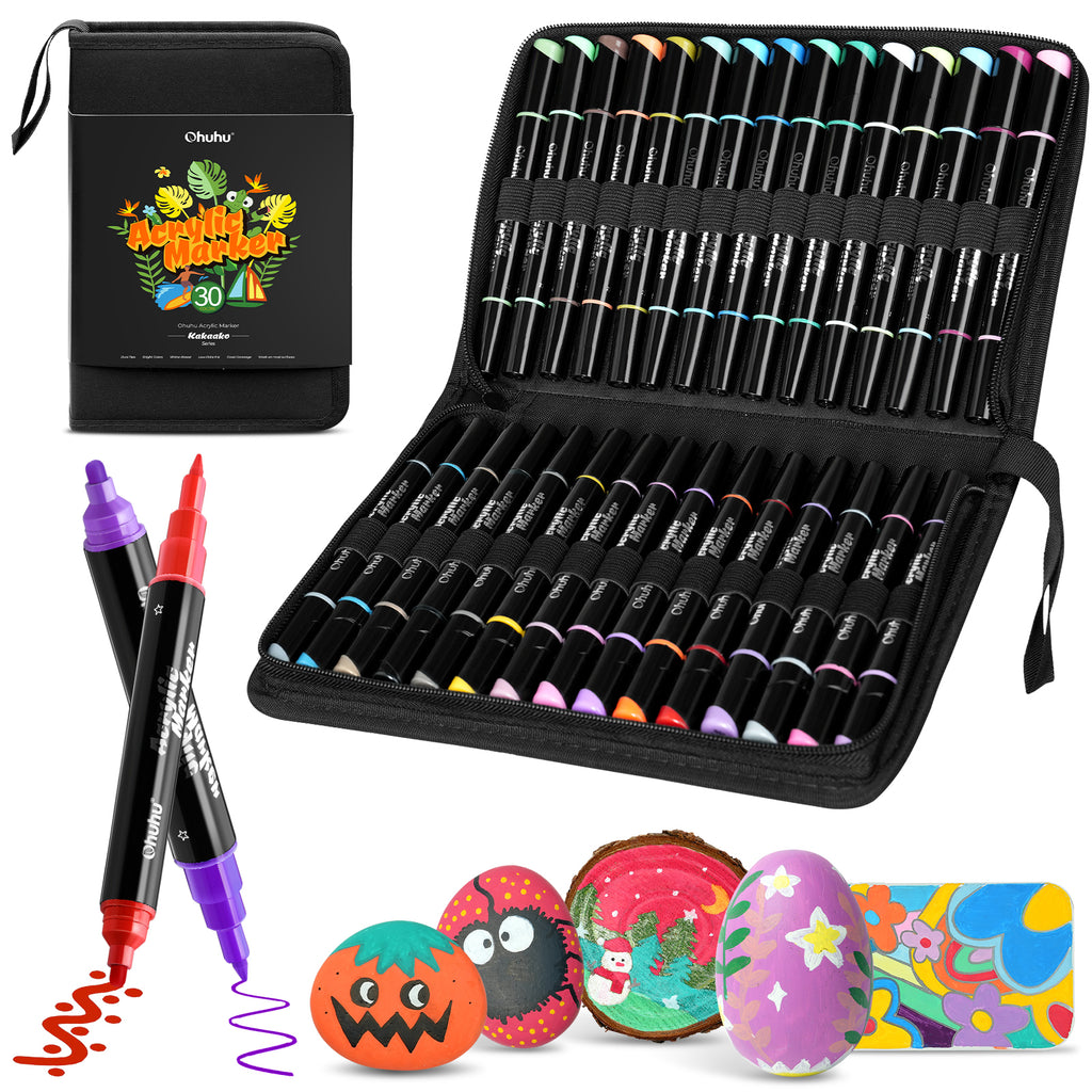 Ohuhu Dual Nib Waterproof Acrylic Pen 30 / 60 / 90 Colors - Kakaako | Ohuhu Quality
