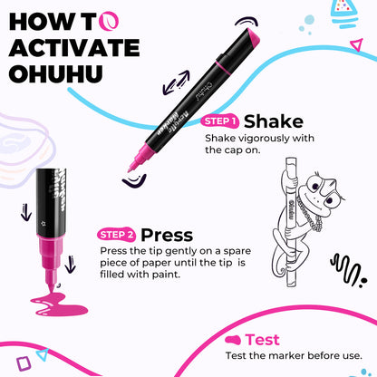 Ohuhu Dual Nib Waterproof Acrylic Pen 30 / 60 / 90 Colors - Kakaako | Ohuhu Quality