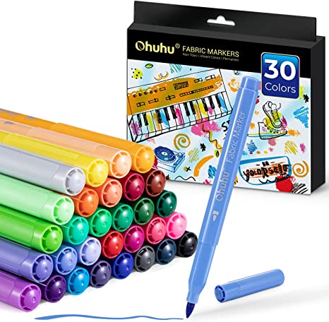 Ohuhu Fabric 30 Color Markers Permanent for Clothes | Ohuhu Trending