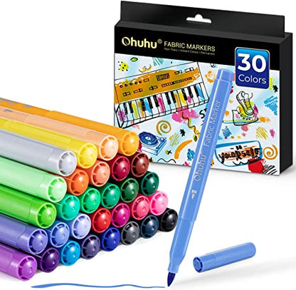 Ohuhu Fabric 30 Color Markers Permanent for Clothes | Ohuhu Trending