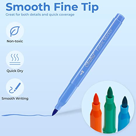 Ohuhu Fabric 30 Color Markers Permanent for Clothes | Ohuhu Trending