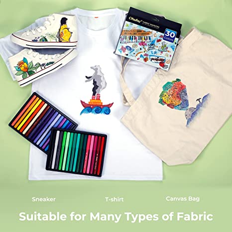 Ohuhu Fabric 30 Color Markers Permanent for Clothes | Ohuhu Trending