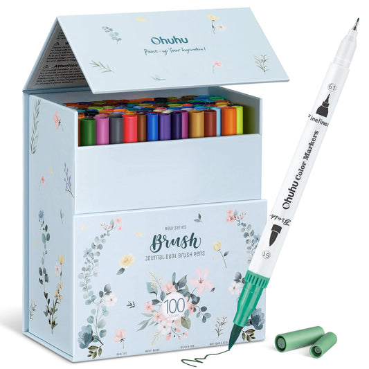 Ohuhu Maui 100 Colors Dual Tips Water Based Art Markers, Brush & Fineliner | Ohuhu Featured