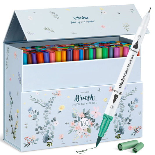 Ohuhu Maui 160 Colors Dual Tips Water Based Art Markers, Brush & Fineliner | Ohuhu Quality