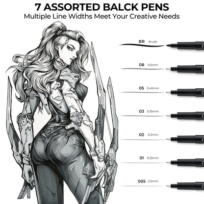 Ohuhu Hana Highway Fineliner Drawing Pens,18 Pack | Ohuhu Premium