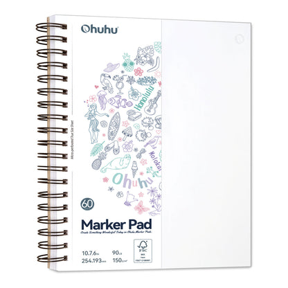 Ohuhu Bleedproof Double-Sided Marker Pad, Spiral-Bound | Ohuhu Customer Favorite