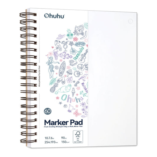 Ohuhu Bleedproof Double-Sided Marker Pad, Spiral-Bound | Ohuhu Customer Favorite
