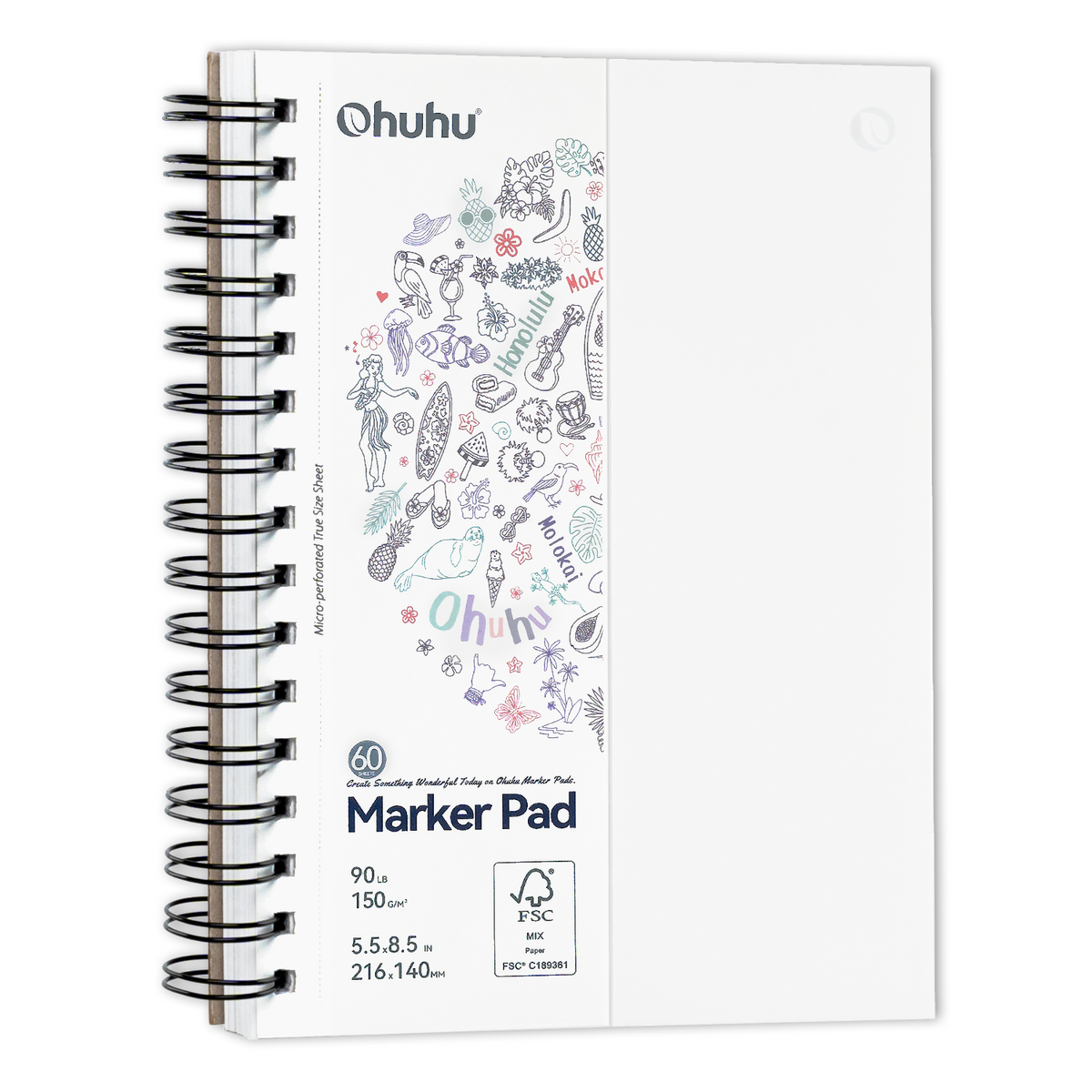 Ohuhu Bleedproof Double-Sided Marker Pad, Spiral-Bound | Ohuhu Customer Favorite