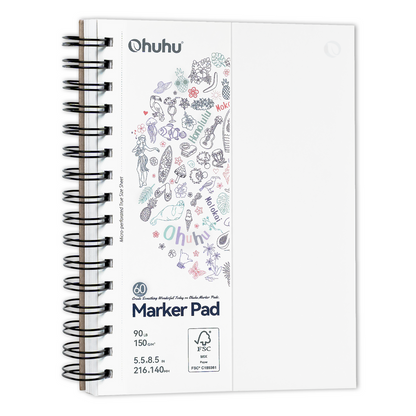 Ohuhu Bleedproof Double-Sided Marker Pad, Spiral-Bound | Ohuhu Customer Favorite