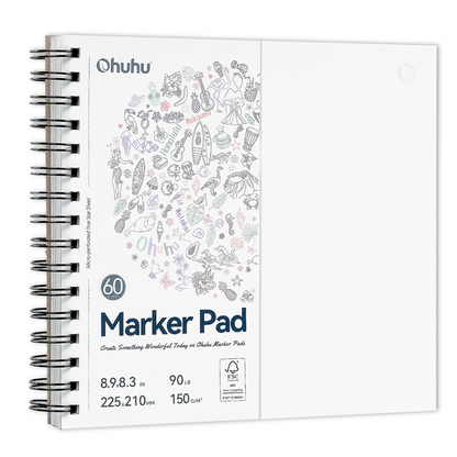 Ohuhu Bleedproof Double-Sided Marker Pad, Spiral-Bound | Ohuhu Customer Favorite