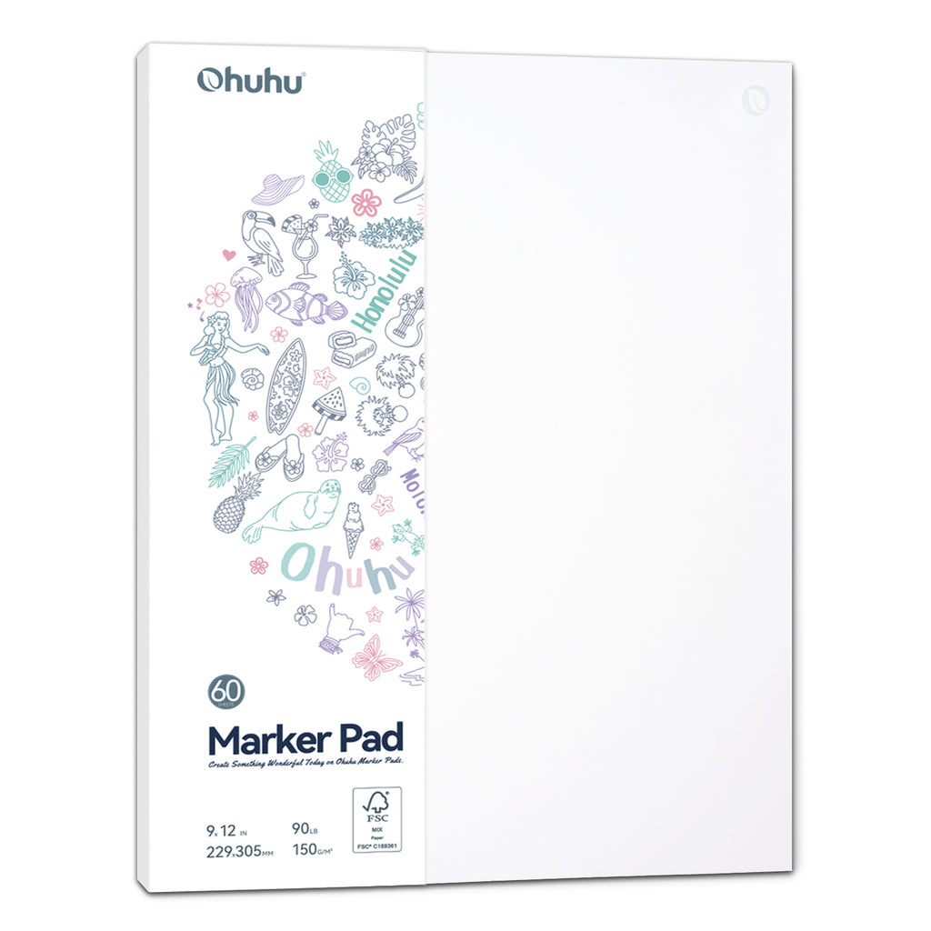 Ohuhu Bleedproof Double-Sided Marker Pad, Glue-Bound | Ohuhu Value