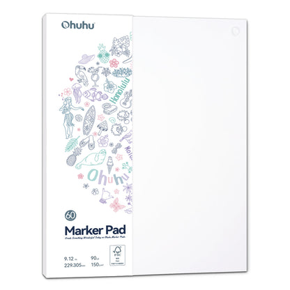 Ohuhu Bleedproof Double-Sided Marker Pad, Glue-Bound | Ohuhu Value