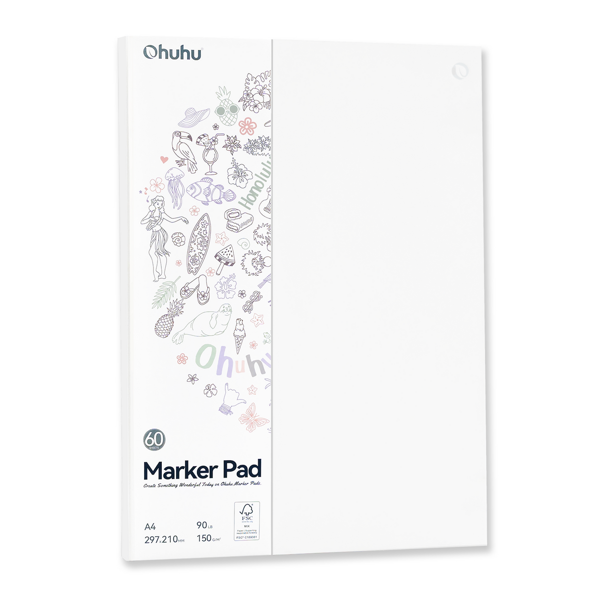 Ohuhu Bleedproof Double-Sided Marker Pad, Glue-Bound | Ohuhu Value