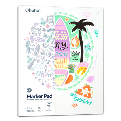 Ohuhu Bleedproof Double-Sided Marker Pad, Glue-Bound | Ohuhu Value