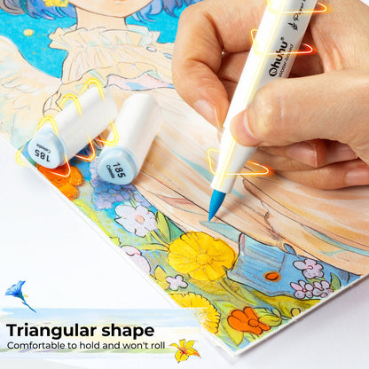 Ohuhu Paper-friendly (No Peeling) Markers Water-based 60 Colors | Ohuhu Signature