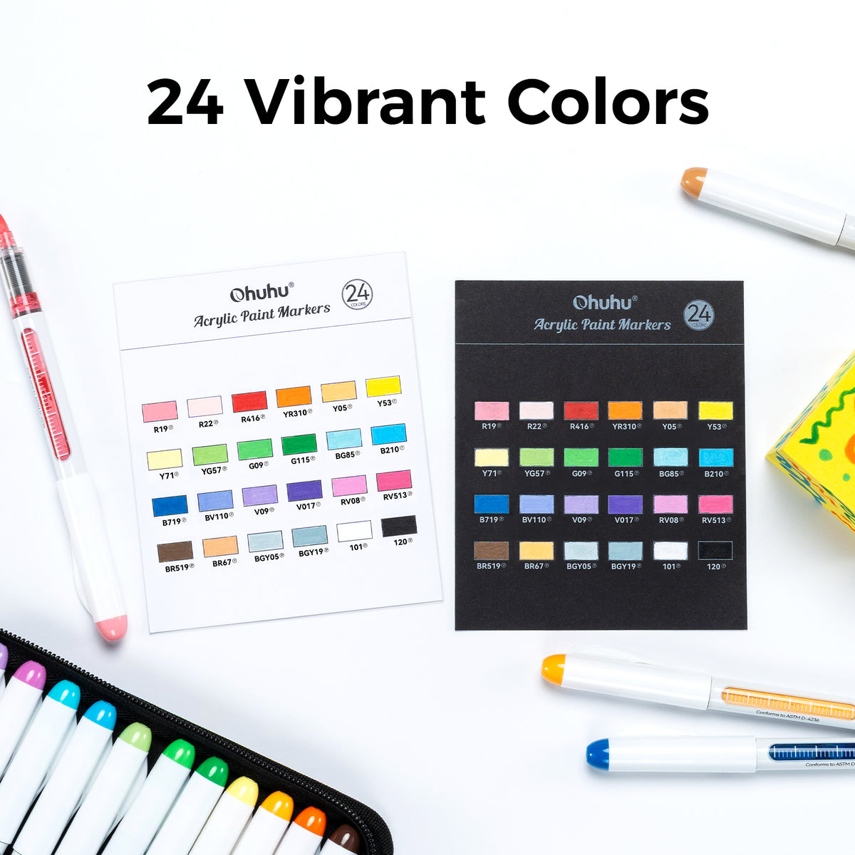 Ohuhu Direct-ink Acrylic Markers 24 Colors - Nahuku | Ohuhu Special Offer